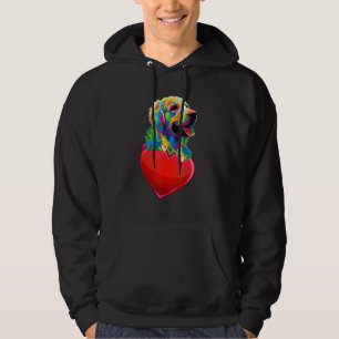 Cute Golden Retriever Heart Dog Lovers Colorful Va Hoodie