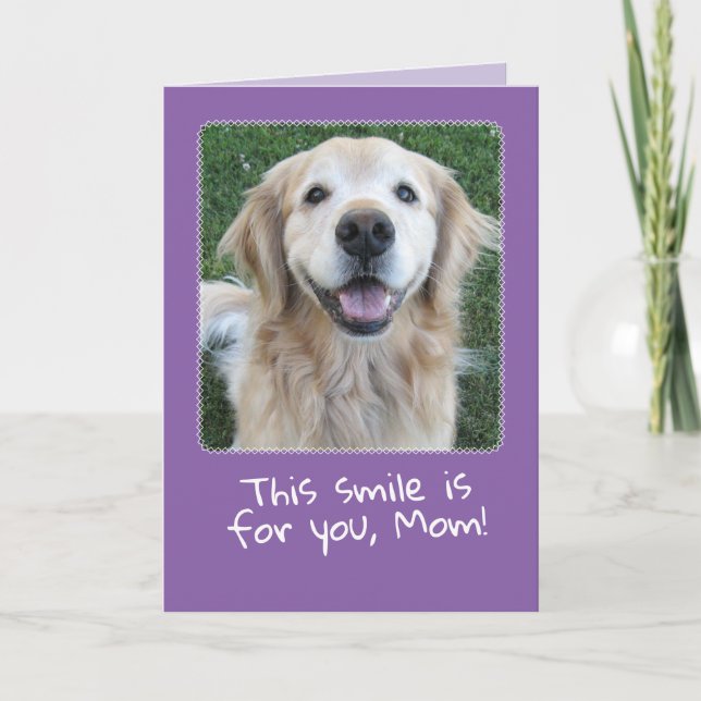 Cute Golden Retriever Mother's Day Card (Front)