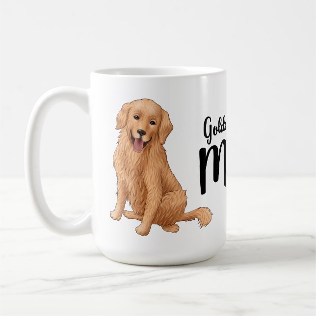 Cute Golden Retriever Mum Gift Cartoon Puppy Dog  Coffee Mug (Left)