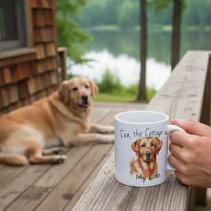 Cute Golden Retriever Personalise Coffee Mug