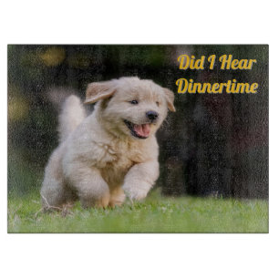 Cute Golden Retriever Personalised Cutting Board