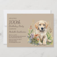 Cute Golden Retriever Puppy 100th Birthday