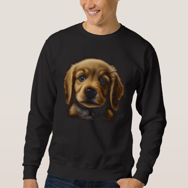 Cute Golden Retriever Puppy Graphic for Men Women  Sweatshirt (Front)