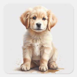 Cute Golden Retriever Puppy Sticker