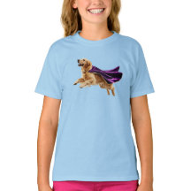 Cute Golden Retriever Superhero Kid's T-Shirt