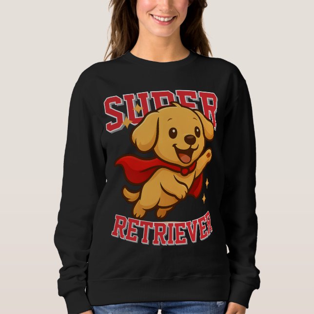 Cute Golden Retriever Superhero Unisex Man Woman  Sweatshirt (Front)