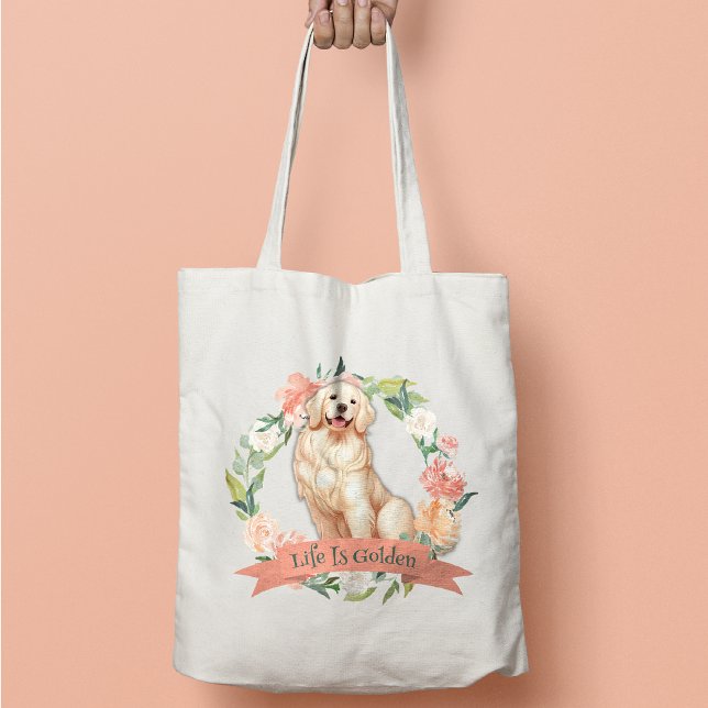Cute Golden Retriever Tote Bag (Creator Uploaded)