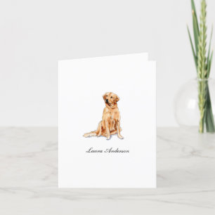Cute Golden Retriever watercolor Folded Thank You Card