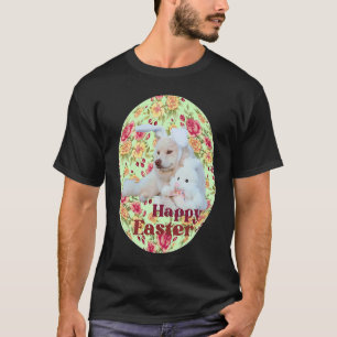Cute Golden Retriever Wearing Easter Bunny Ears T-Shirt