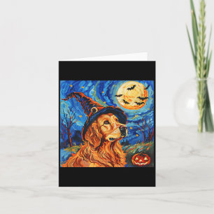 Cute Golden Retriever Witch _ Funny Dog Halloween Card