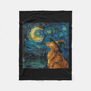 Cute Golden Retriever Witch _ Funny Dog Halloween Fleece Blanket