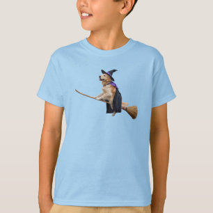 Cute Golden Retriever Witch Kids' T-Shirt