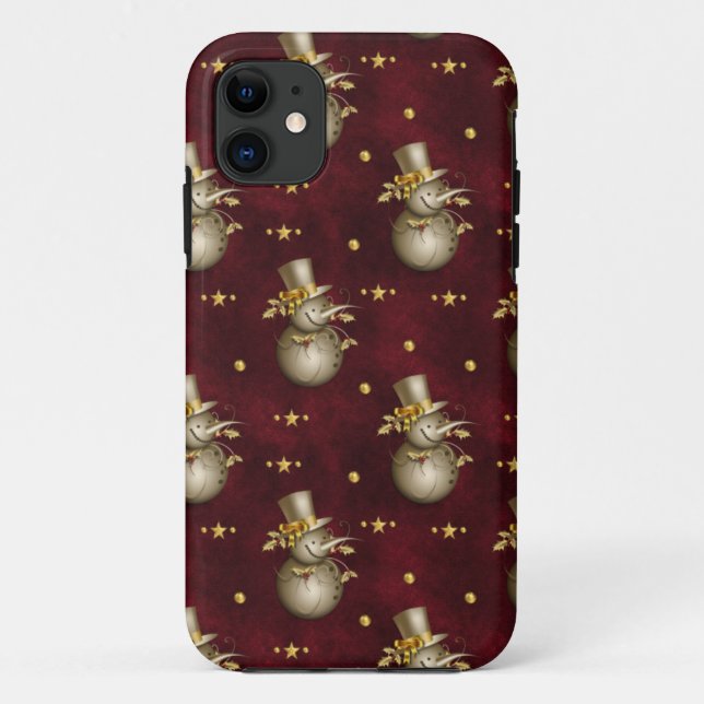 Cute Golden Snowman Case-Mate iPhone Case (Back)