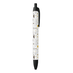 Cute Golden Woods Scene Pattern Black Ink Pen