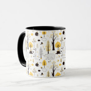 Cute Golden Woods Scene Pattern Mug