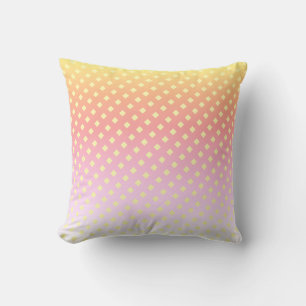 Cute Golden Yellow White Diamonds Cushion
