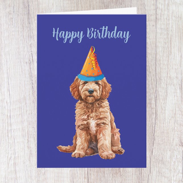 Cute Goldendoodle Birthday Card (Creator Uploaded)