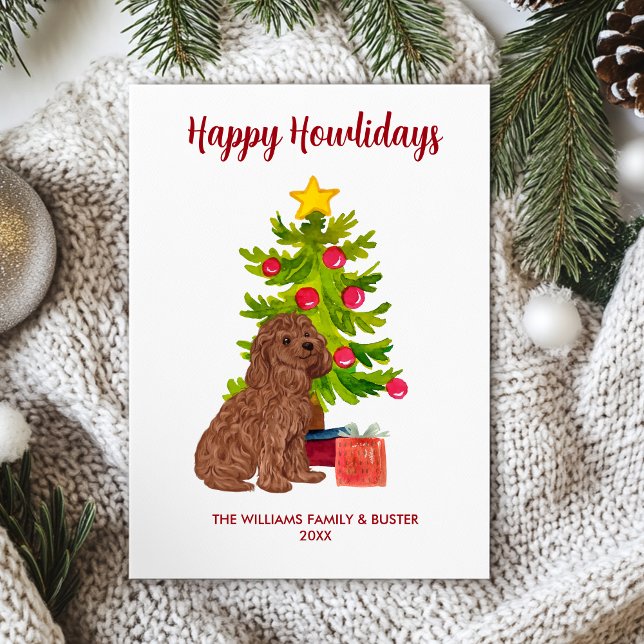 Cute Goldendoodle Dog Family Christmas Holiday Card (Creator Uploaded)
