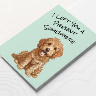 Cute Goldendoodle Dog Happy Birthday Card