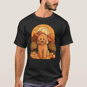Cute Goldendoodle Dog on Golden Doodle T-Shirt
