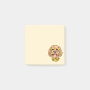 Cute Goldendoodle Dog Sunglasses Oranges Post-it Notes