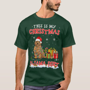 Cute Goldendoodle On Snow Christmas Pajama T-Shirt