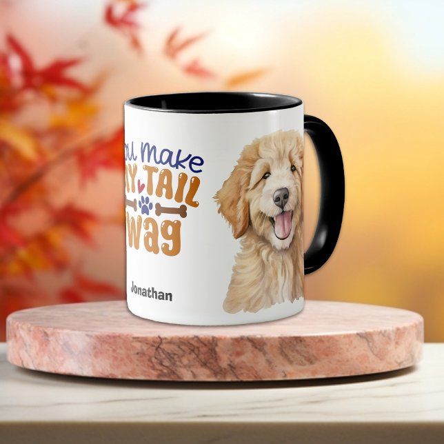 Cute Goldendoodle You Make My Tail Wag Mug (Creator Uploaded)