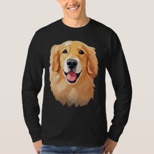 Cute goldenretriever Dog Happy Face Expression Dad T-Shirt