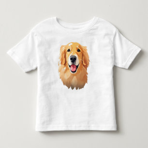 Cute goldenretriever Dog Happy Face Expression MOM Toddler T-Shirt