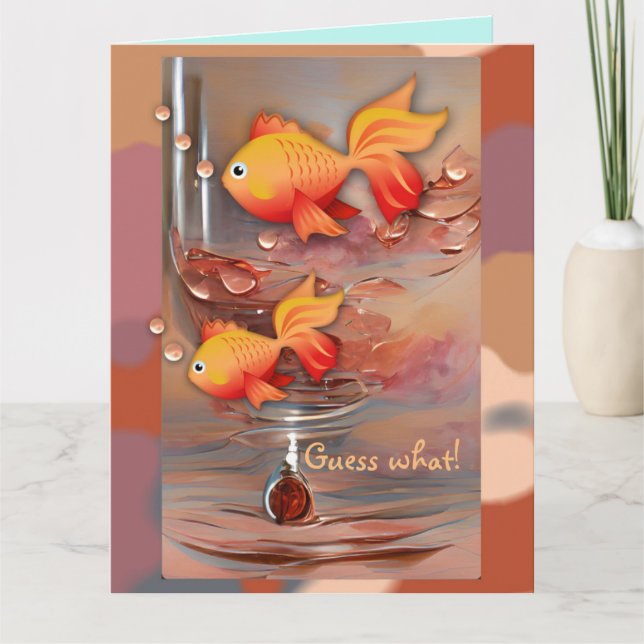 Cute goldfish and custome text birthday card (Front)