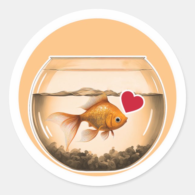 Cute Goldfish Classic Round Sticker (Front)
