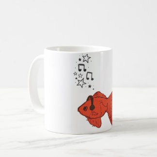 Cute Goldfish Coffee Mug with Headphones