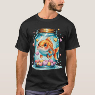 Cute Goldfish in Glass Jar Whimsical Valentine Sub T-Shirt