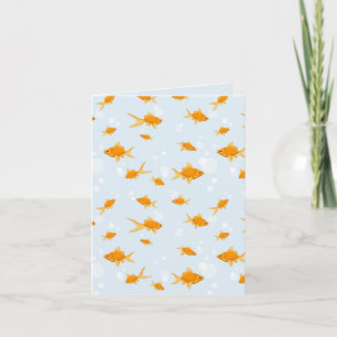 Cute Goldfish Swimming in Water Card