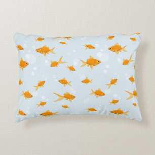 Cute Goldfish Swimming in Water Decorative Cushion