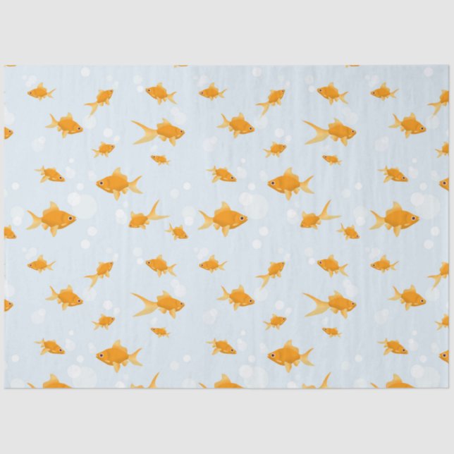 Cute Goldfish Swimming in Water Tissue Paper (Front)