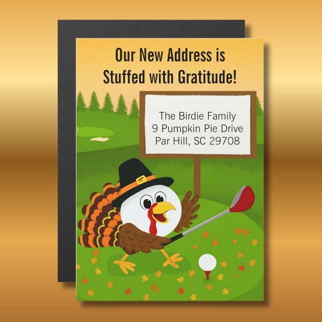 Cute Golf Ball Thanksgiving Moving Announcement (Creator Uploaded)