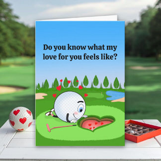 Cute Golf Ball Valentine's Day Card