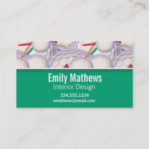 Cute Golf Balls & Tees Pattern Business Card