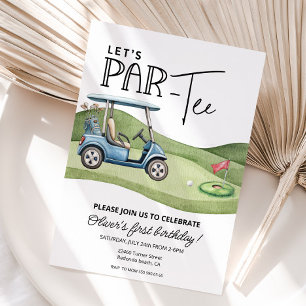 Cute Golf Birthday, any age, Let's par-tee Invitation