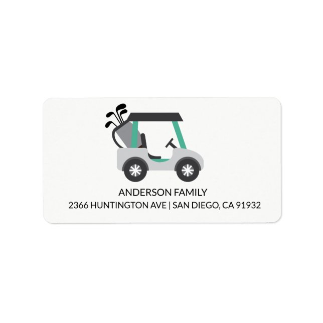 Cute Golf Cart Address Label (Front)