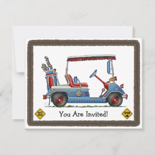 Cute Golf Cart Invitation