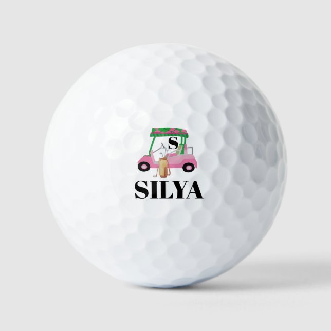 Cute Golf Cart – Minimal Summer Golf Balls (Front)