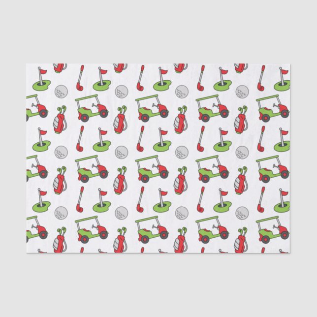 Cute Golf Christmas Tissue Paper (Front)