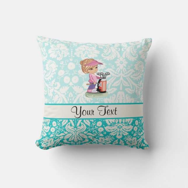 Cute Golf; Damask Pattern Cushion (Front)