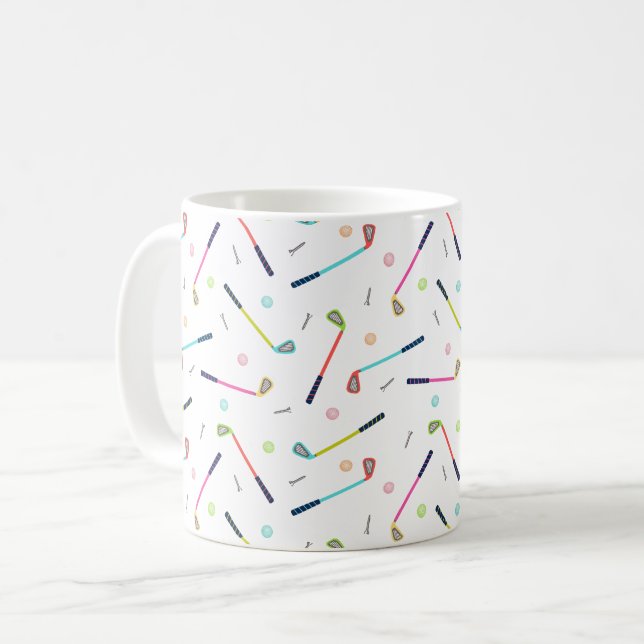 Cute Golf Player Pattern Women Coffee Mug (Front Left)