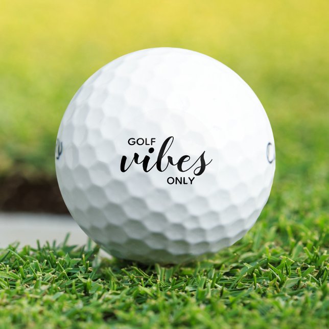 Cute Golf Vibes Only Golfing Golfer Quote Black Balls (Cute Golf Vibes Only Golfing Golfer Quote Black Golf Balls)
