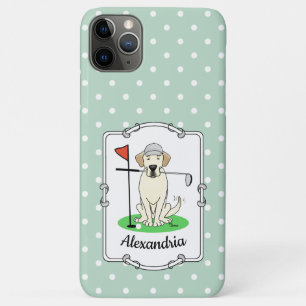 Cute Golf Yellow Labrador Retriever Dog iPhone 11 Pro Max Case