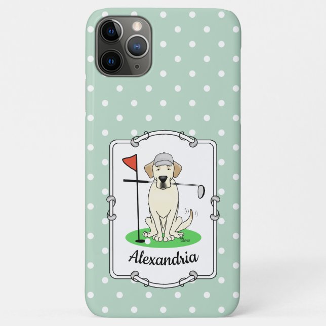 Cute Golf Yellow Labrador Retriever Dog Case-Mate iPhone Case (Back)