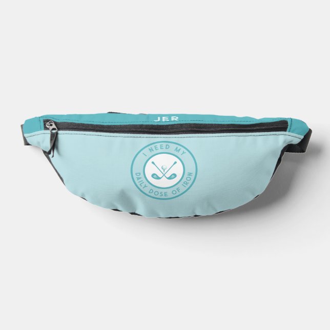 Cute Golfer Humour Funny Golf Club Sports Pro Teal Bum Bags (Lay Down)